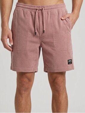 NWOT Wesc Men's Dusty Rose Soft Summer Weight “Marty Corduroy” Drawstring Shorts